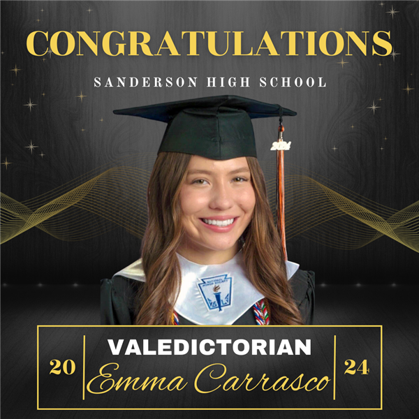  Congratulations to the 2023-2024 High School Valedictorian